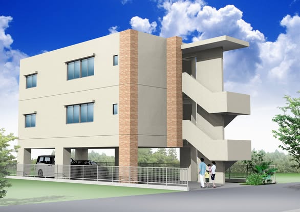 読谷村座喜味RC3階建建設イメージ