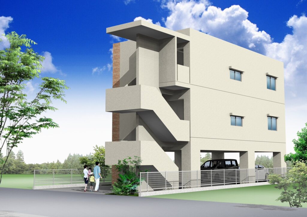 読谷村座喜味RC3階建建設イメージ